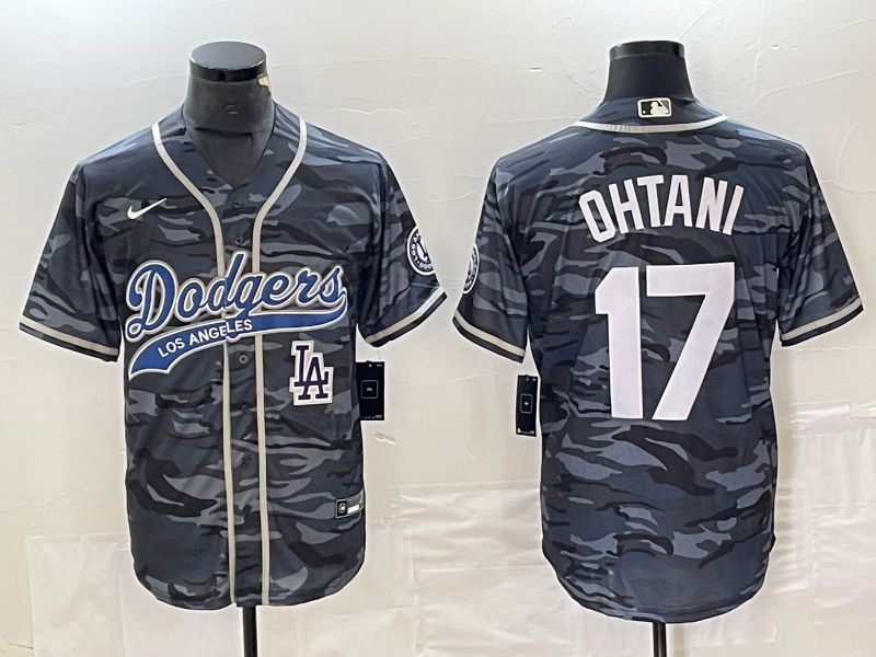 Men Los Angeles Dodgers 17 Ohtani Camo Nike Game MLB Jersey style 3